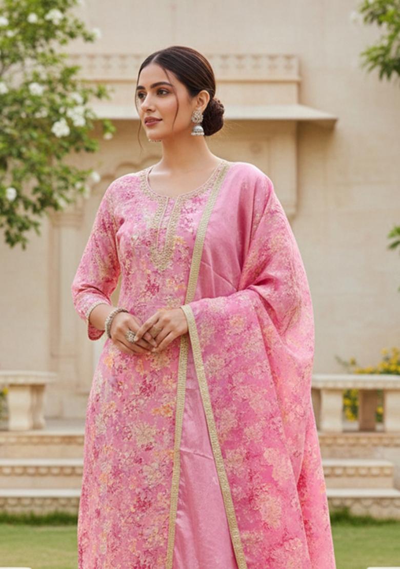 Multicolor Printed Modal Kurta Set - Indya