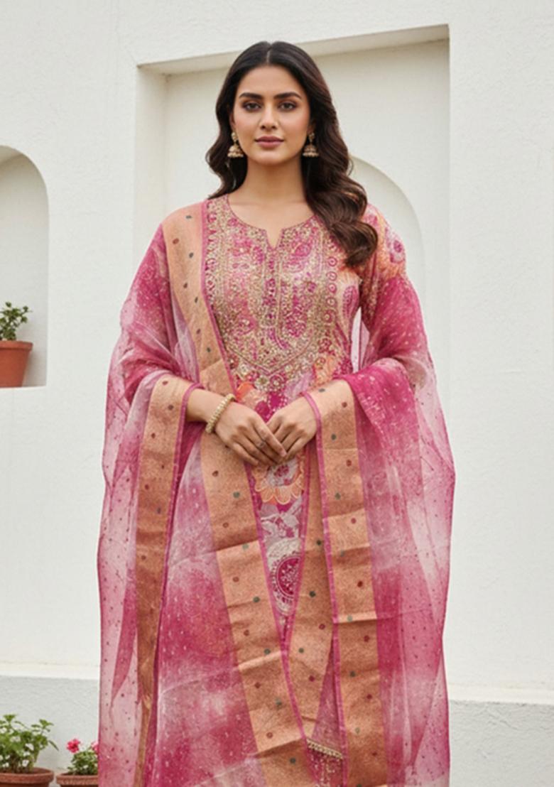 Multicolor Printed Modal Kurta Set - Indya