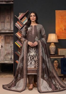 Brown Printed Cotton Kurta Set
