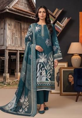 Sea Green Printed Cotton Kurta Set