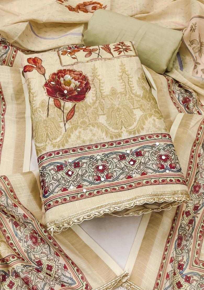 Multicolor Printed Cotton Kurta Set - Indya