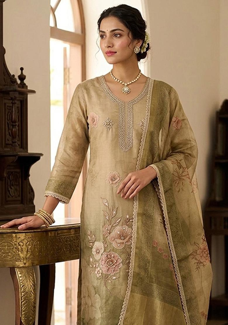 Multicolor Printed Cotton Kurta Set - Indya
