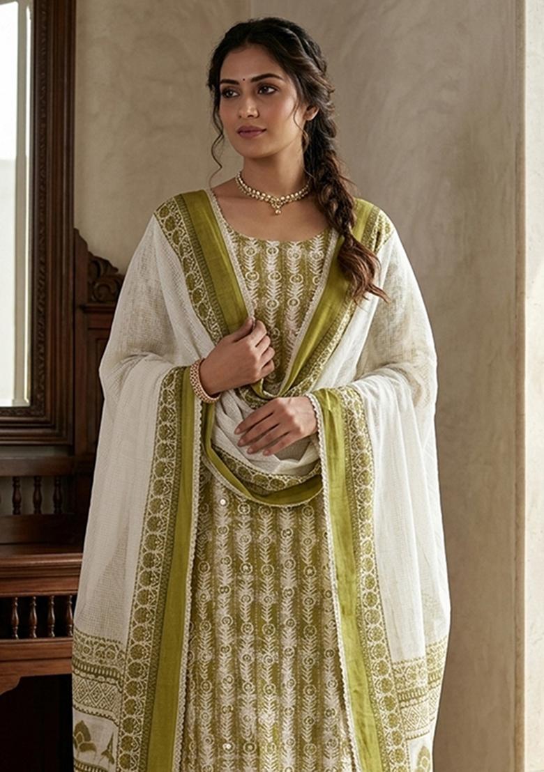 Multicolor Printed Cotton Kurta Set - Indya
