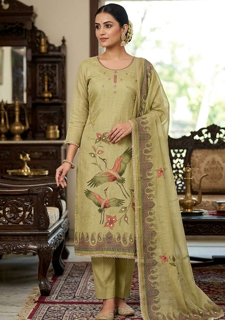 Multicolor Printed Cotton Kurta Set - Indya