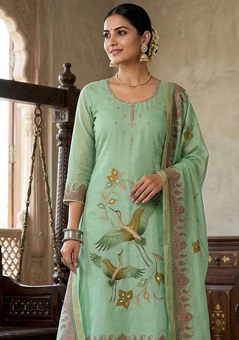 Multicolor Printed Cotton Kurta Set - Indya