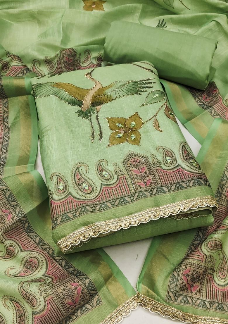 Multicolor Printed Cotton Kurta Set - Indya