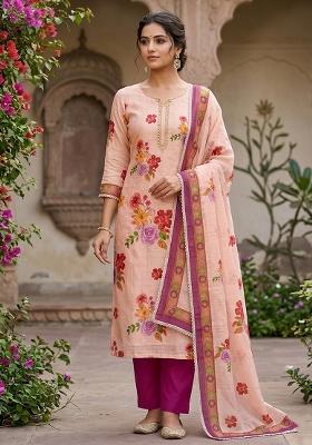 Green Printed Cotton Kurta Set