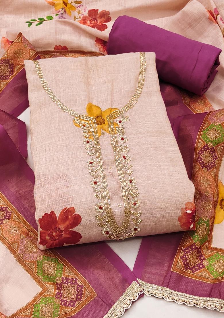 Green Printed Cotton Kurta Set - Indya