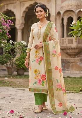 Red Printed Cotton Kurta Set