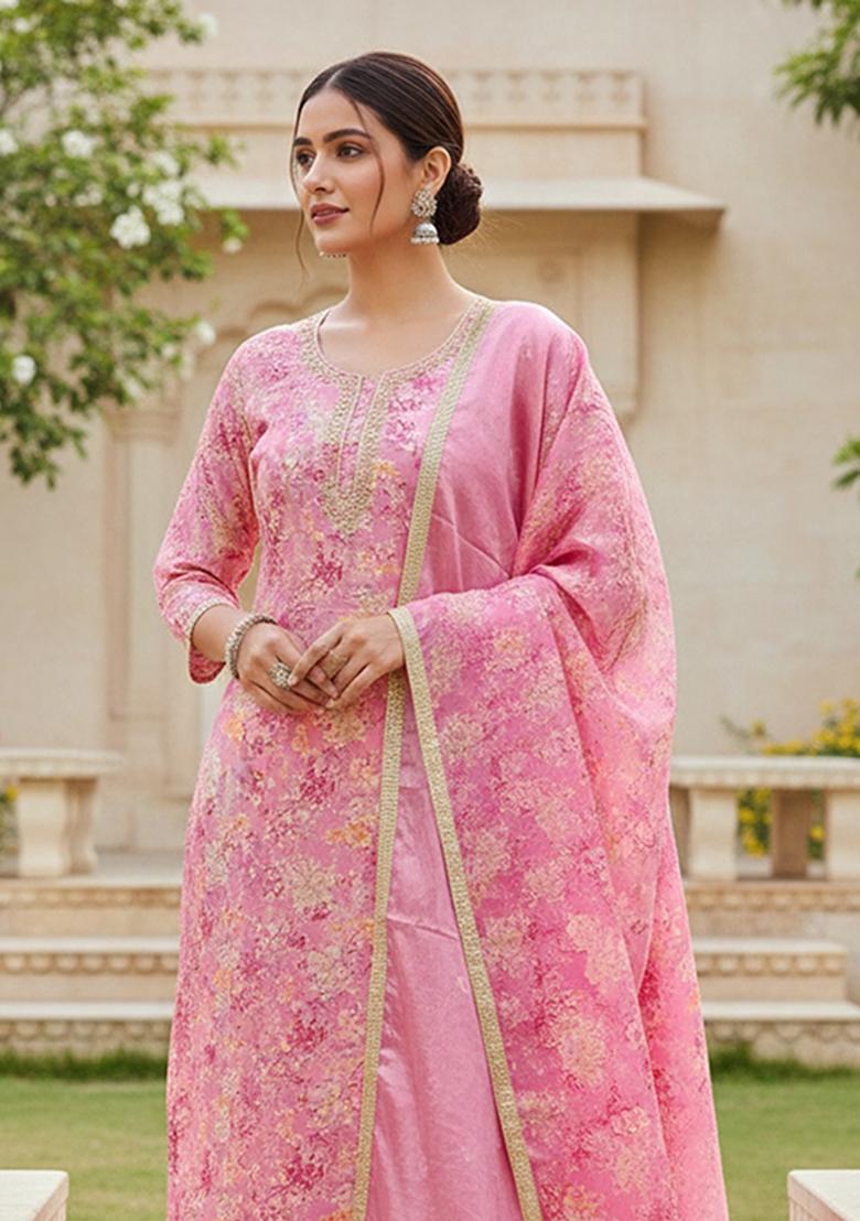 Multicolor Printed Modal Kurta Set - Indya