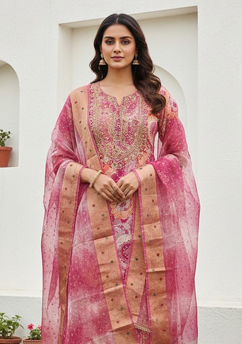 Multicolor Printed Modal Kurta Set - Indya