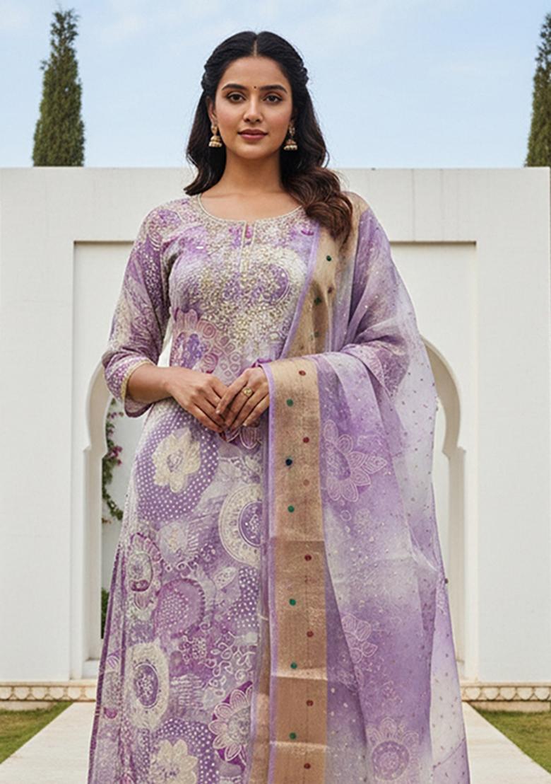 Multicolor Printed Modal Kurta Set - Indya