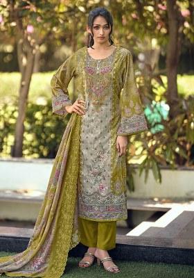 Green Printed Cotton Kurta Set