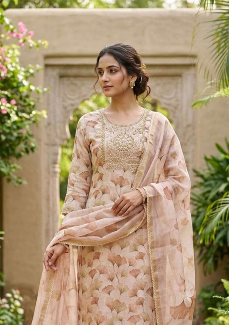 Multicolor Printed Cotton Kurta Set - Indya