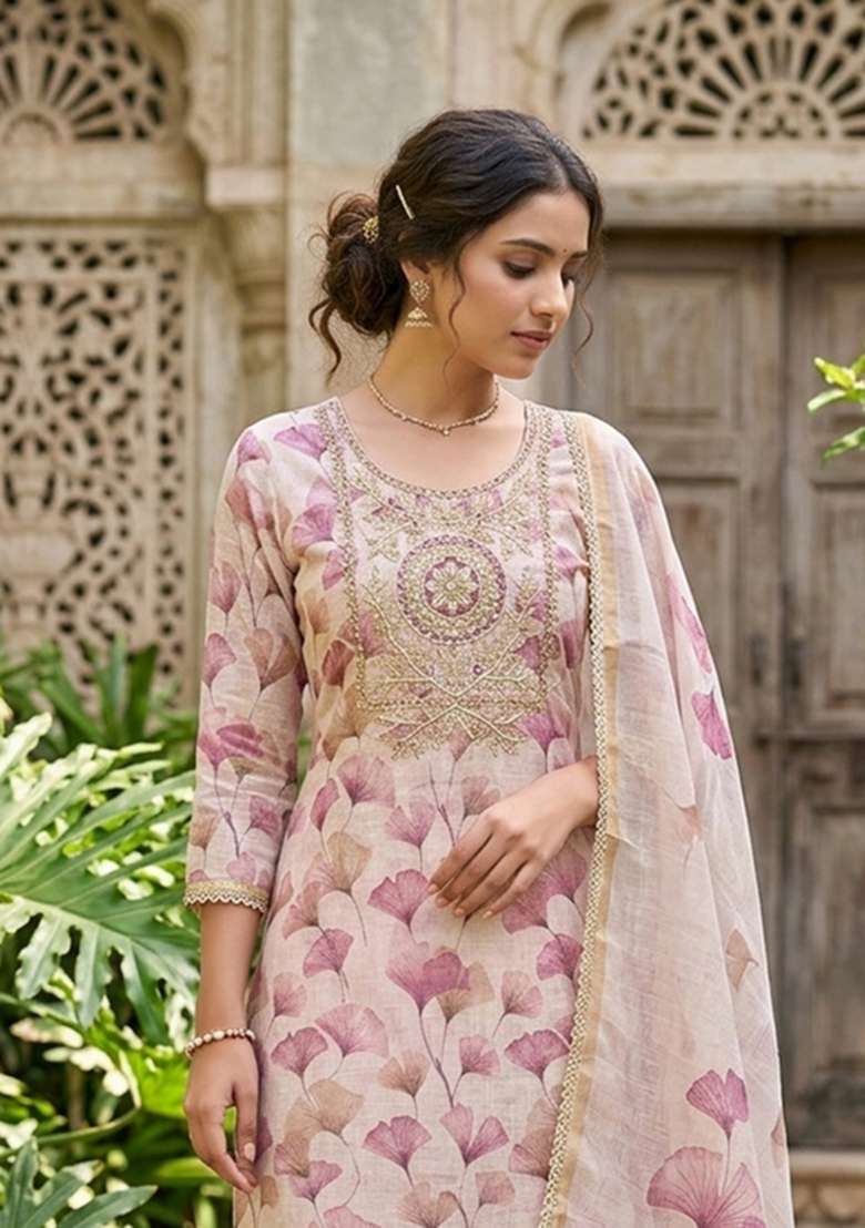 Multicolor Printed Cotton Kurta Set - Indya