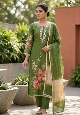 Multicolor Printed Cotton Kurta Set