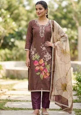 Multicolor Printed Cotton Kurta Set