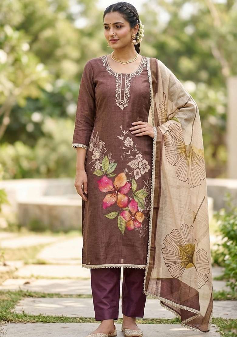 Multicolor Printed Cotton Kurta Set - Indya