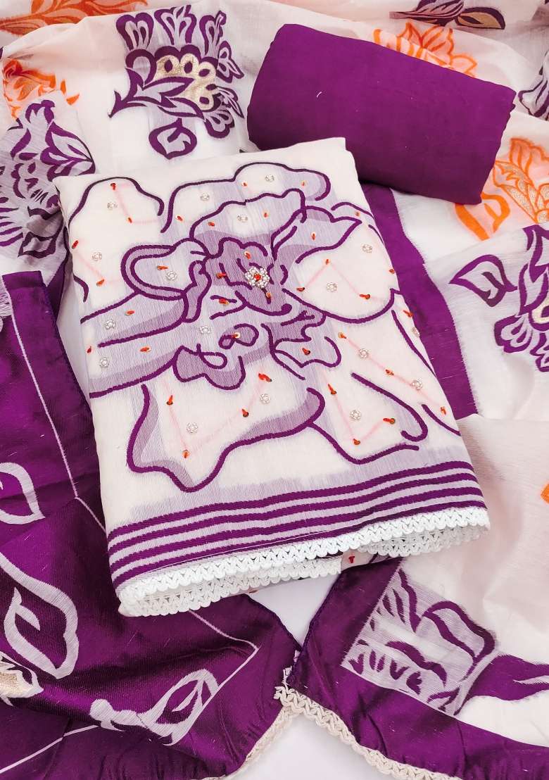 Multicolor Handwork Cotton Kurta Set - Indya