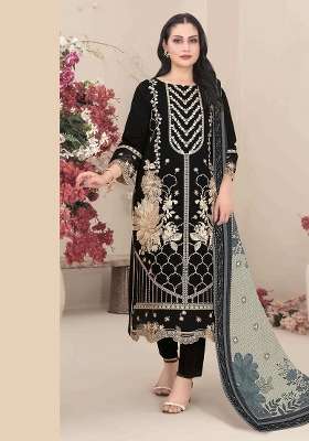 Black Embroidered Georgette Kurta Set