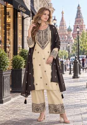 White Embroidery Santoon Kurta Set