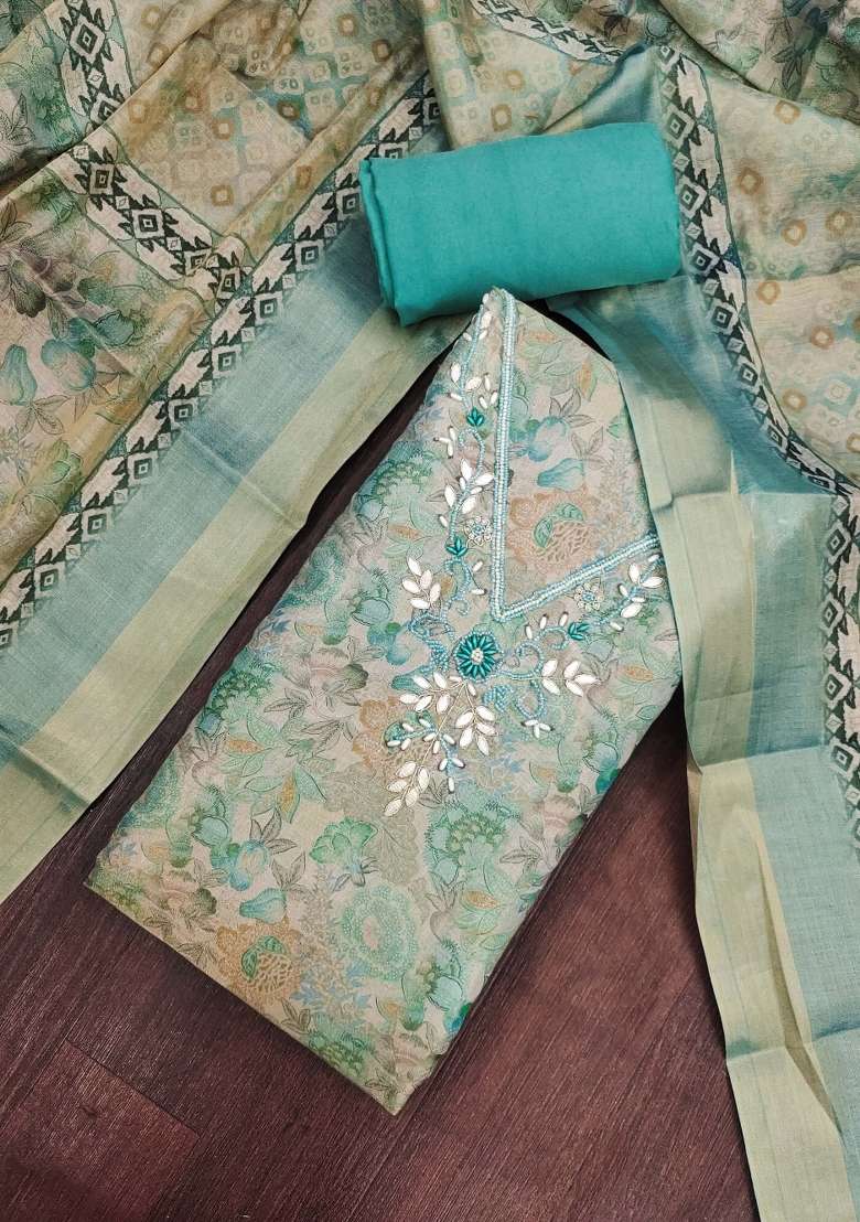 Multicolor Printed Cotton Material Suit Set - Indya