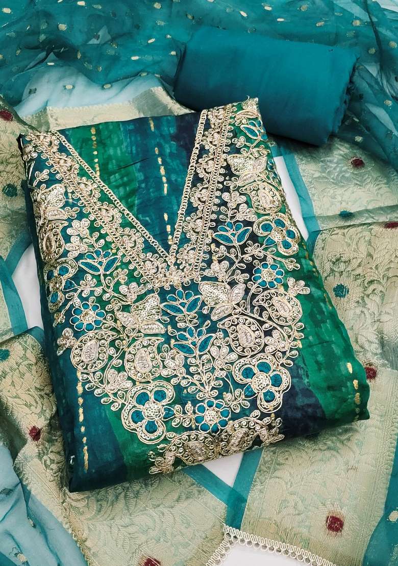Multicolor Printed Cotton Material Suit Set - Indya