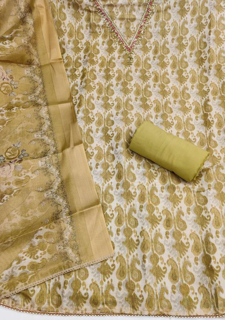 Multicolor Printed Cotton Material Suit Set - Indya