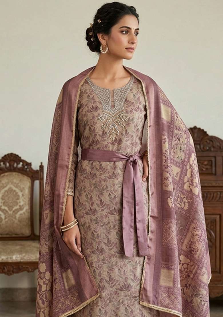 Multicolor Printed Cotton Material Suit Set - Indya