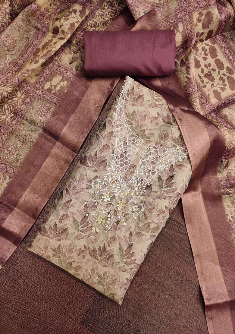 Multicolor Printed Cotton Material Suit Set - Indya