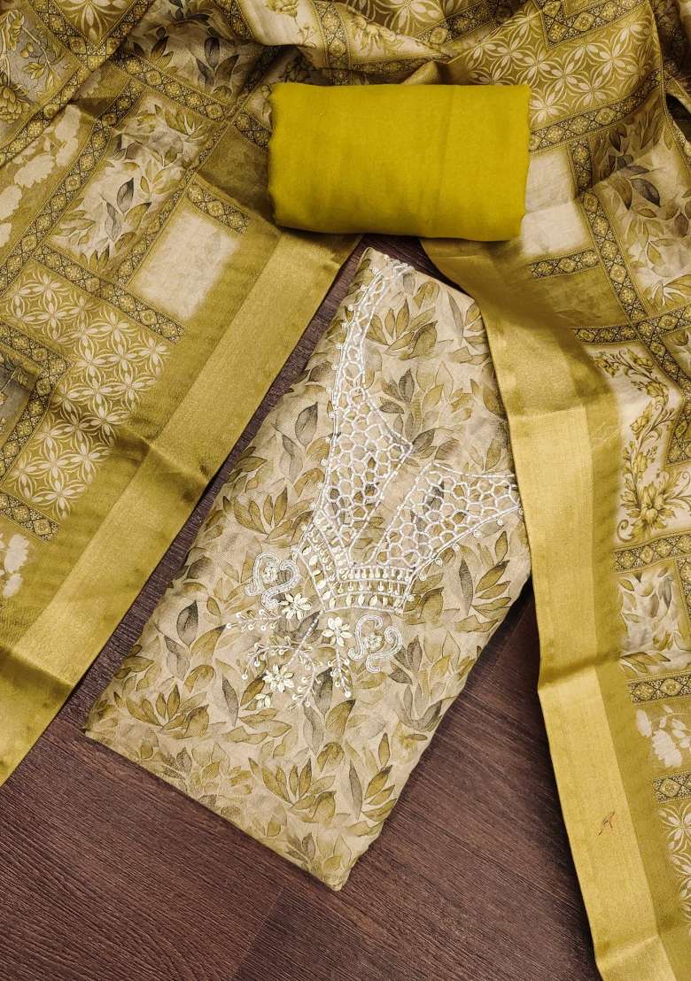 Multicolor Printed Cotton Material Suit Set - Indya