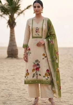 Multicolor Printed Cotton Material Suit Set