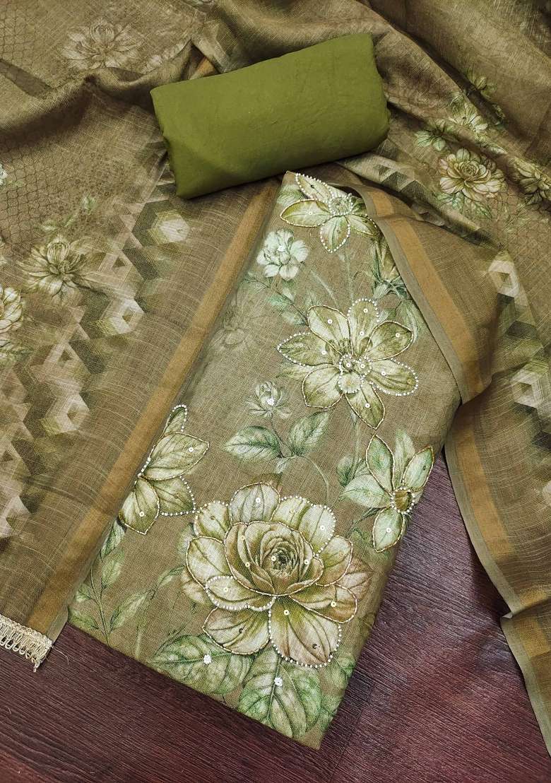 Multicolor Printed Cotton Material Suit Set - Indya