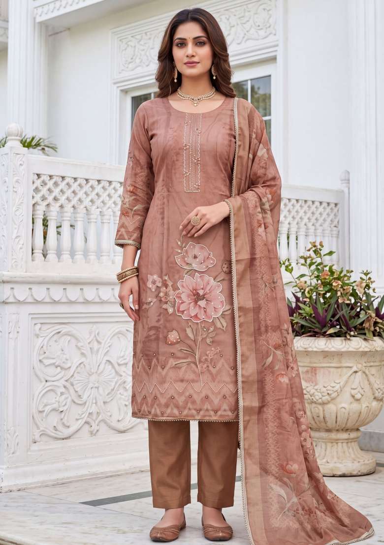 Multicolor Printed Cotton Material Suit Set - Indya
