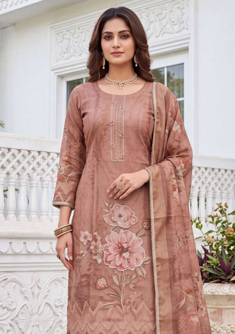 Multicolor Printed Cotton Material Suit Set - Indya