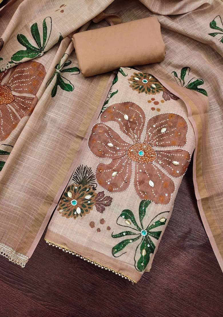 Multicolor Printed Cotton Material Suit Set - Indya