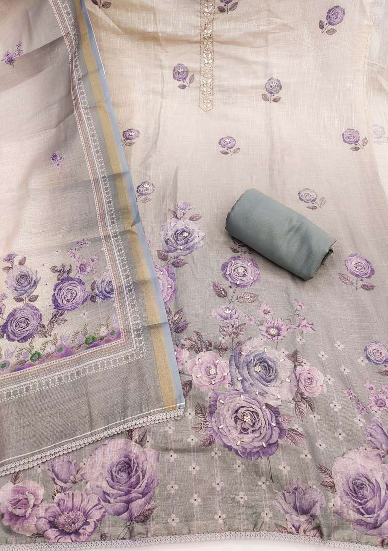 Multicolor Printed Cotton Material Suit Set - Indya
