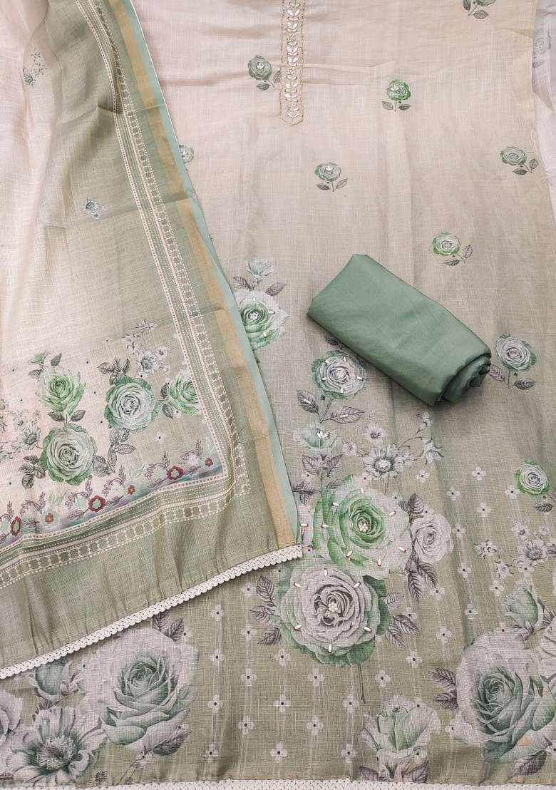 Multicolor Printed Cotton Material Suit Set - Indya