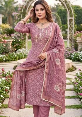 Multicolor Printed Cotton Material Suit Set