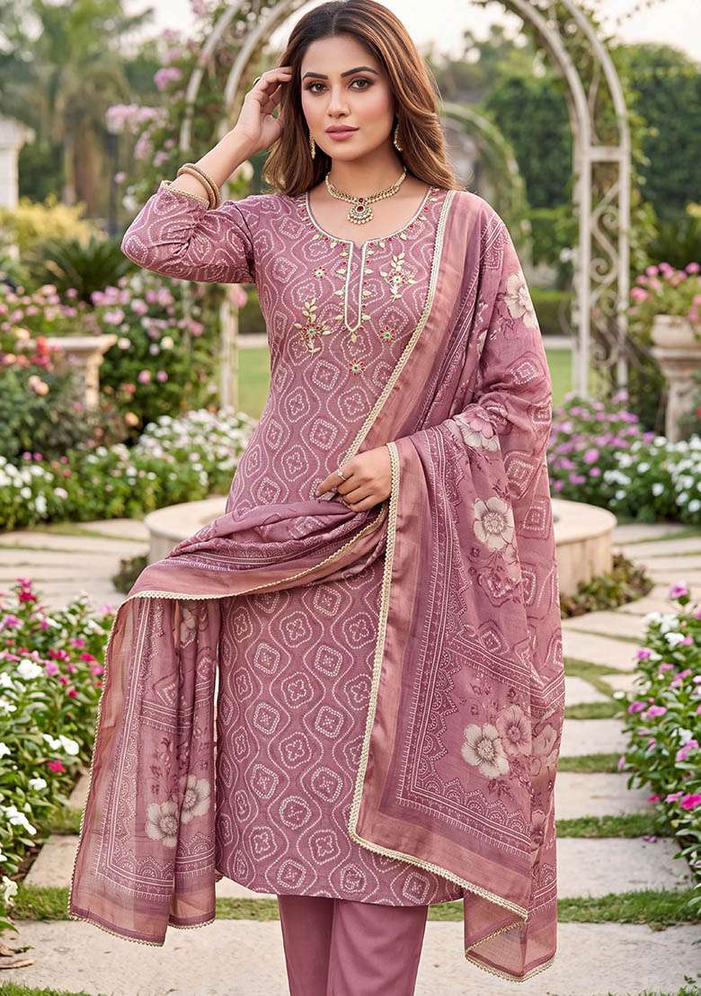Multicolor Printed Cotton Material Suit Set - Indya