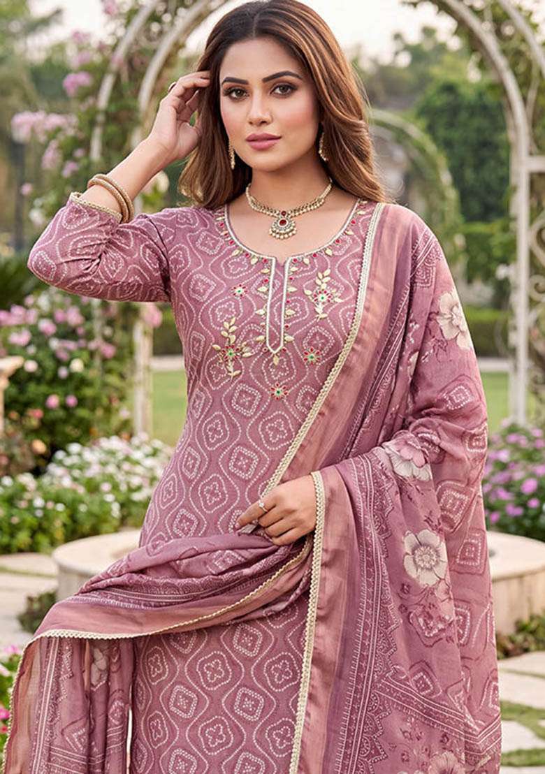 Multicolor Printed Cotton Material Suit Set - Indya