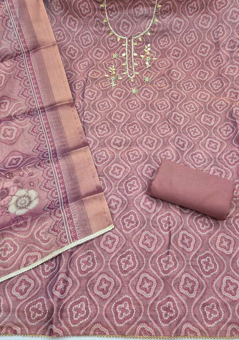 Multicolor Printed Cotton Material Suit Set - Indya