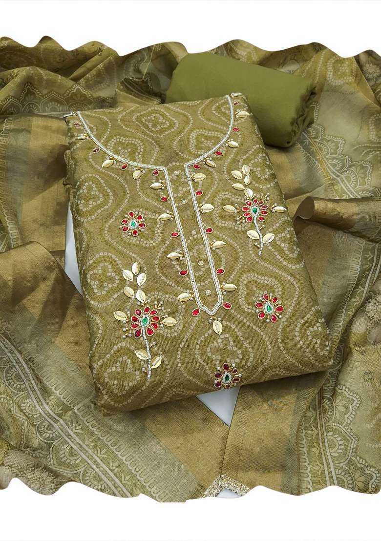 Multicolor Printed Cotton Material Suit Set - Indya