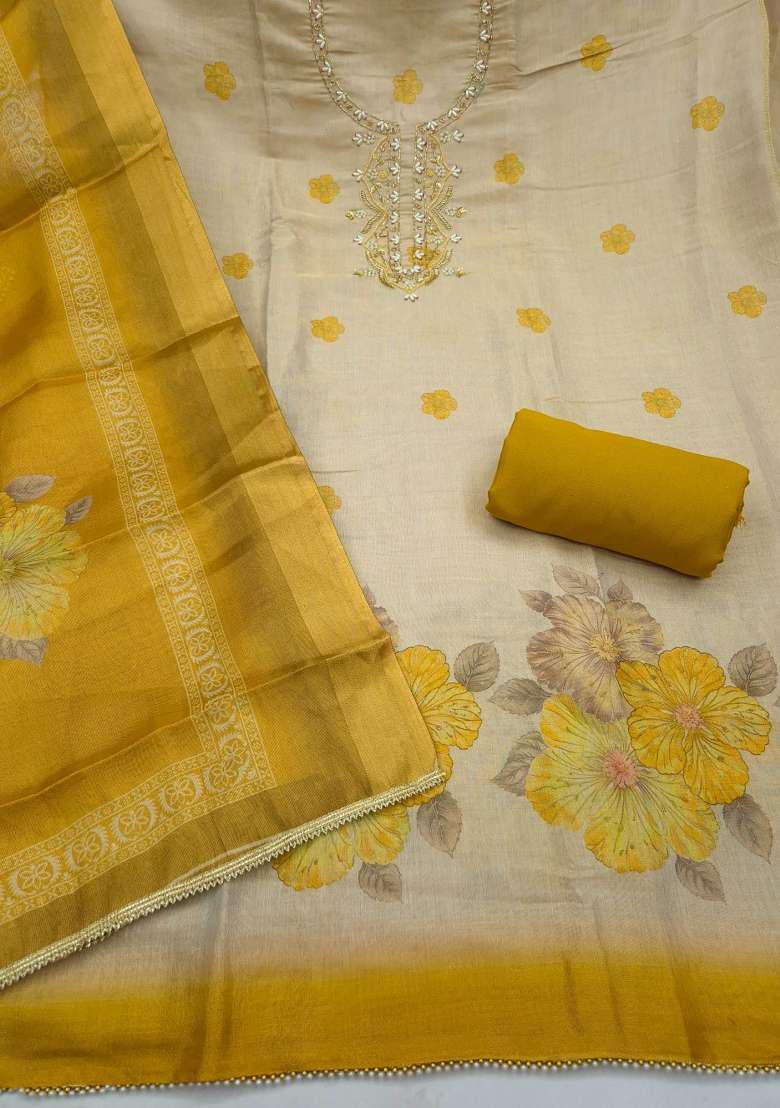 Multicolor Printed Cotton Material Suit Set - Indya