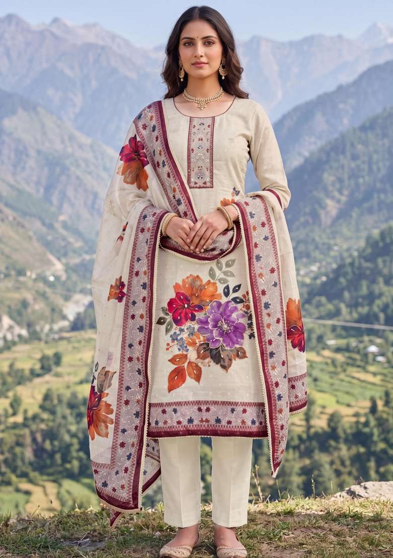 Multicolor Printed Cotton Material Suit Set - Indya