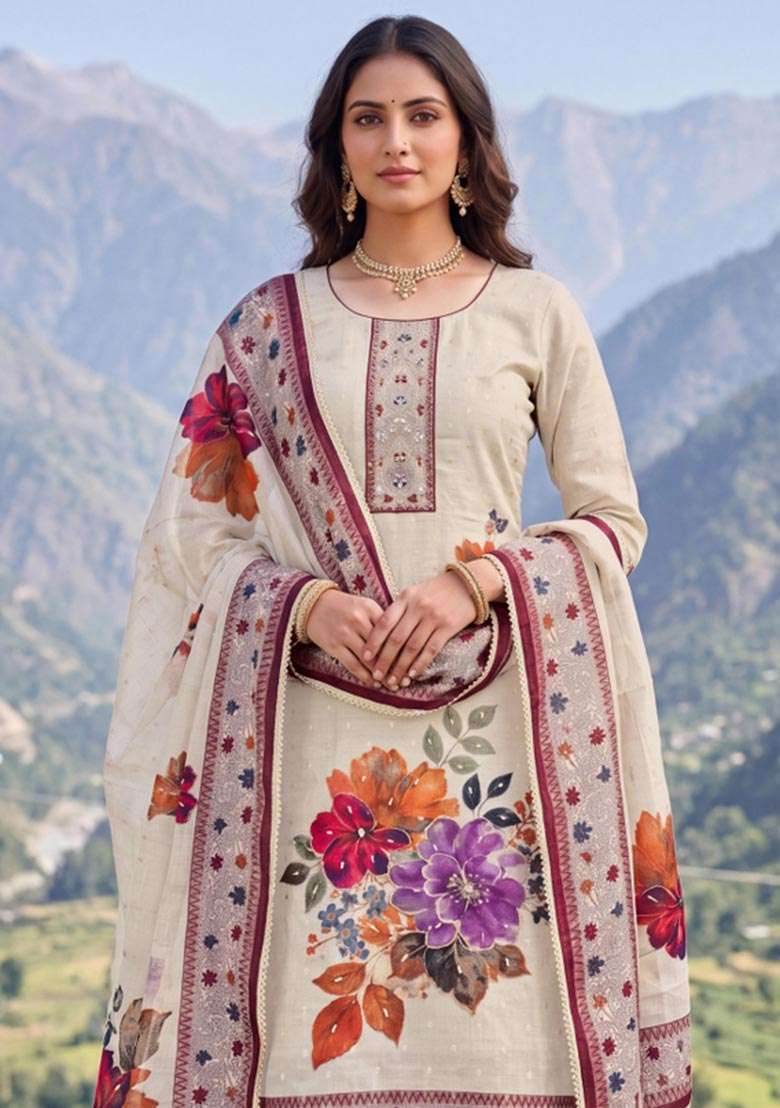 Multicolor Printed Cotton Material Suit Set - Indya