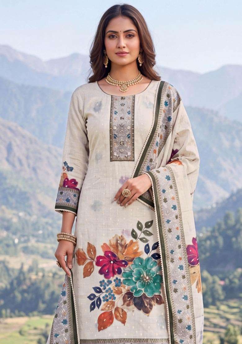 Multicolor Printed Cotton Material Suit Set - Indya
