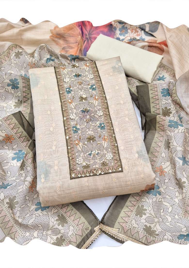 Multicolor Printed Cotton Material Suit Set - Indya