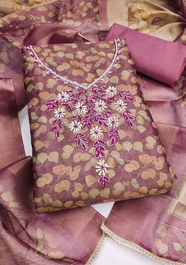 Multicolor Printed Cotton Material Suit Set - Indya