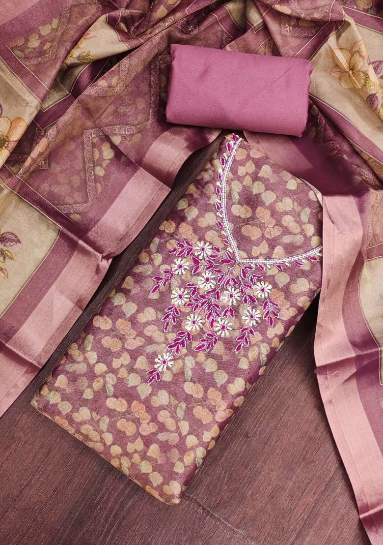 Multicolor Printed Cotton Material Suit Set - Indya